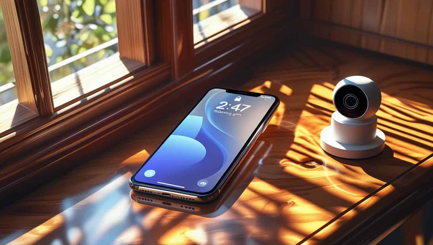 スマホと小型監視カメラ